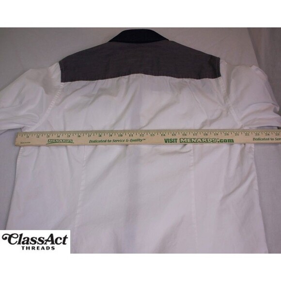 GUESS Men's Casual Button Down Blue White Long Sleeve Sz L - Picture 3 of 7